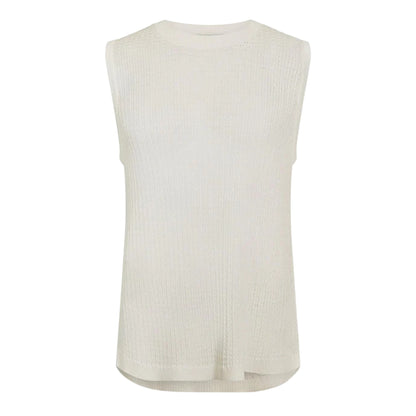 Vintage White - Front - Jack Wills Womens-Ladies Textured Crew Neck Vest Top