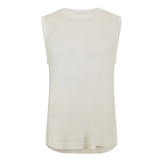 Vintage White - Front - Jack Wills Womens-Ladies Textured Crew Neck Vest Top