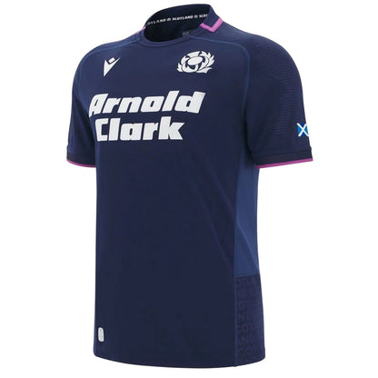 Navy - Front - Scotland RU Childrens-Kids 2025-2026 Crest Home Shirt
