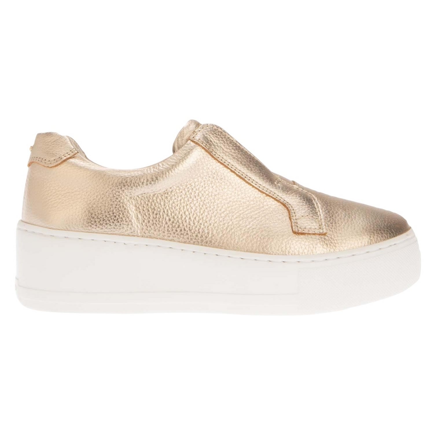 Gold - Side - Dune London Womens-Ladies Ethoss Leather Platform Trainers