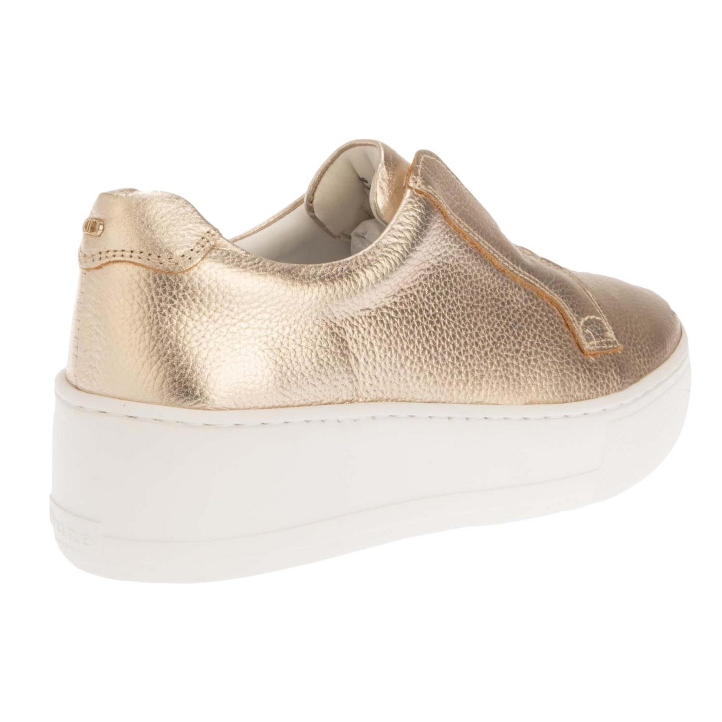 Gold - Back - Dune London Womens-Ladies Ethoss Leather Platform Trainers