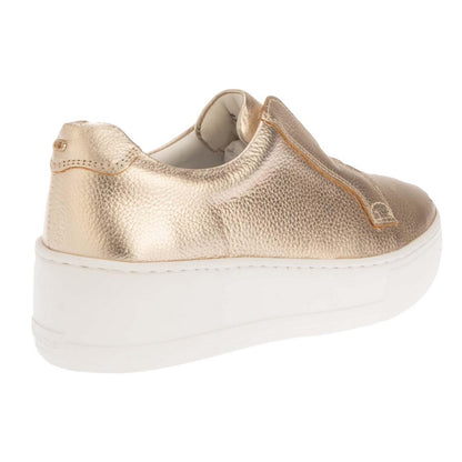 Gold - Back - Dune London Womens-Ladies Ethoss Leather Platform Trainers