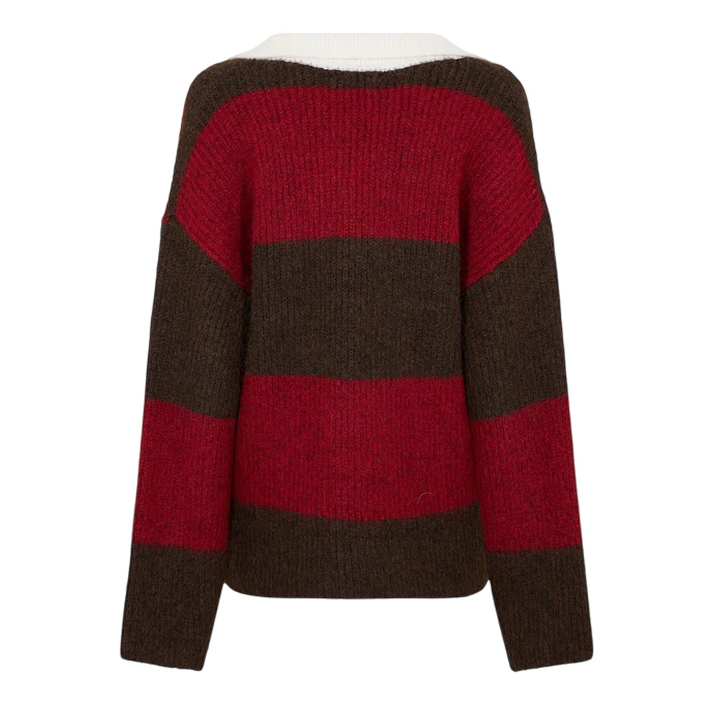 Red-Brown - Back - 4th & Reckless Womens-Ladies Collared Oversized Sweater Top