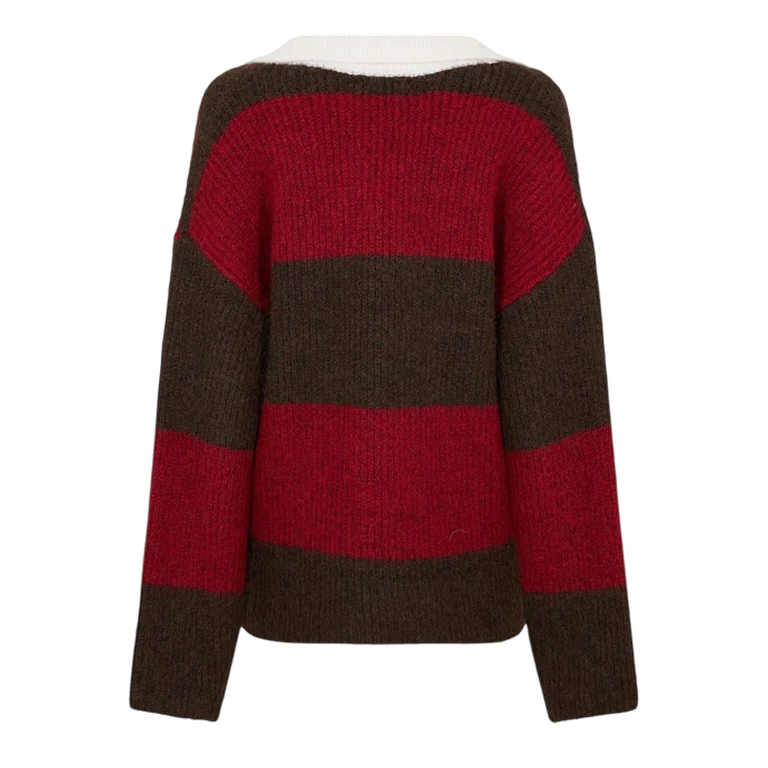 Red-Brown - Back - 4th & Reckless Womens-Ladies Collared Oversized Sweater Top