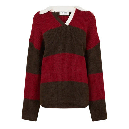 Red-Brown - Front - 4th & Reckless Womens-Ladies Collared Oversized Sweater Top