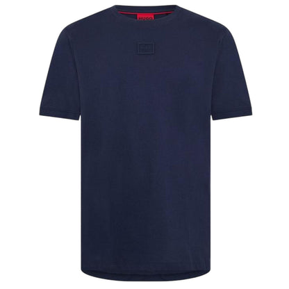Dark Blue - Front - Hugo Mens Patch Logo Regular T-Shirt