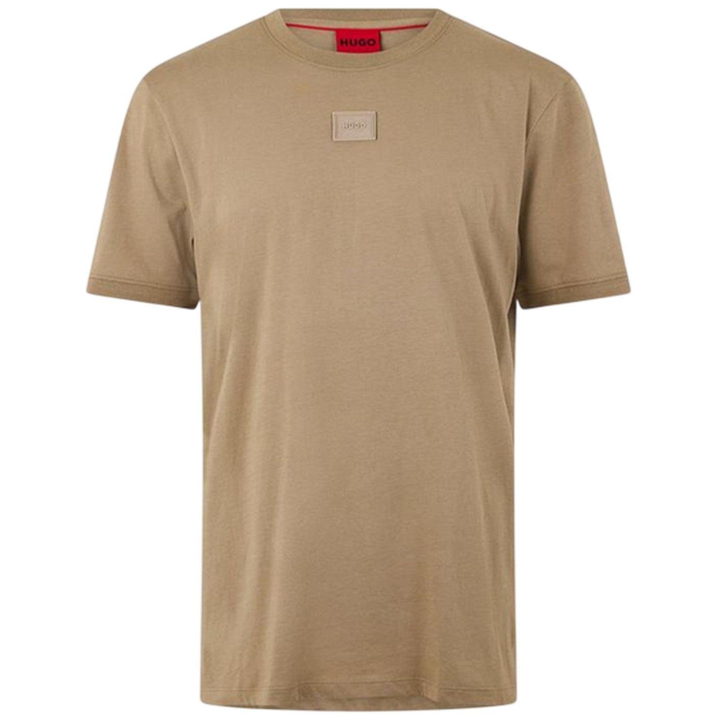 Brown - Front - Hugo Mens Patch Logo Regular T-Shirt