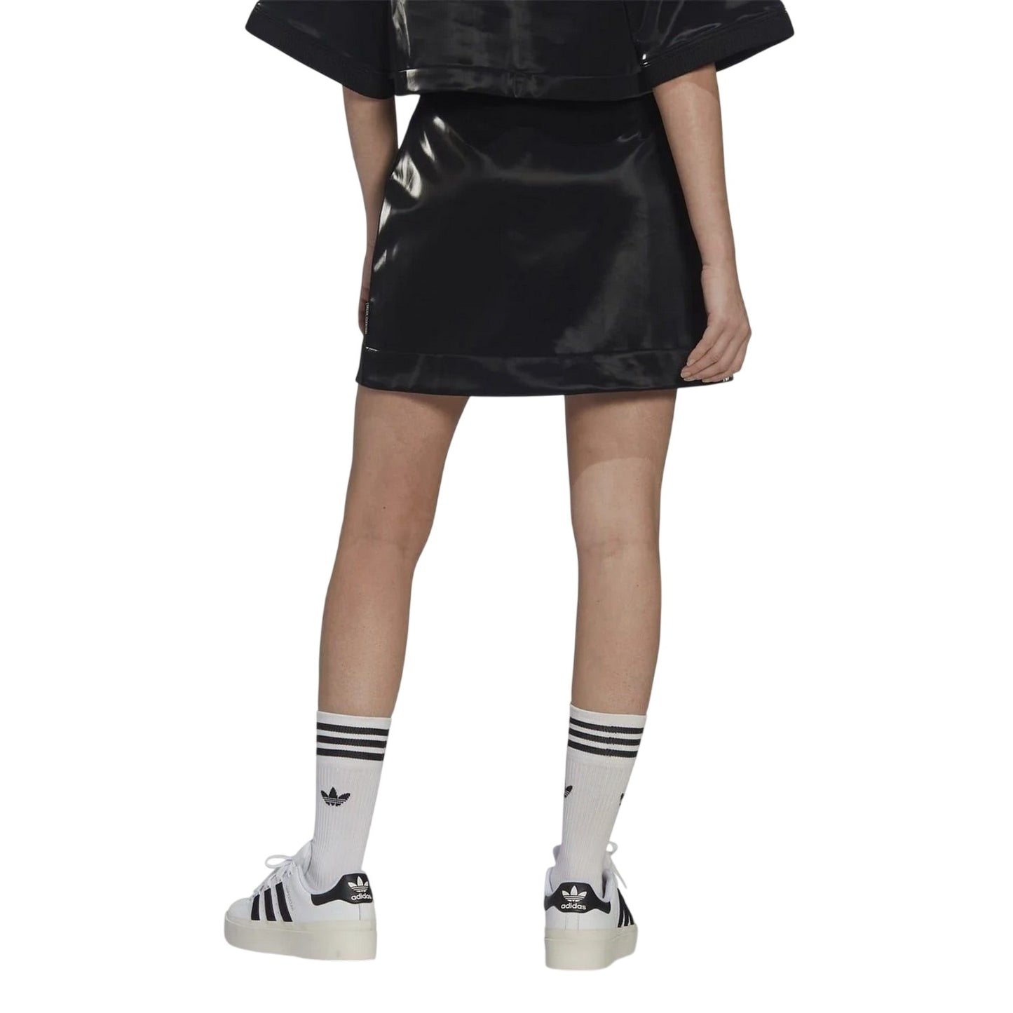 Black - Back - Adidas Womens-Ladies Originals 3 Stripes Mini Skirt