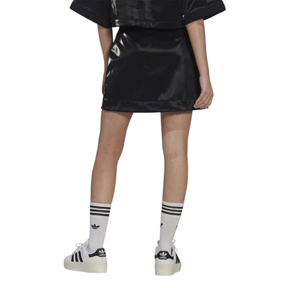 Black - Back - Adidas Womens-Ladies Originals 3 Stripes Mini Skirt