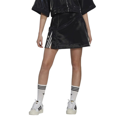 Black - Lifestyle - Adidas Womens-Ladies Originals 3 Stripes Mini Skirt