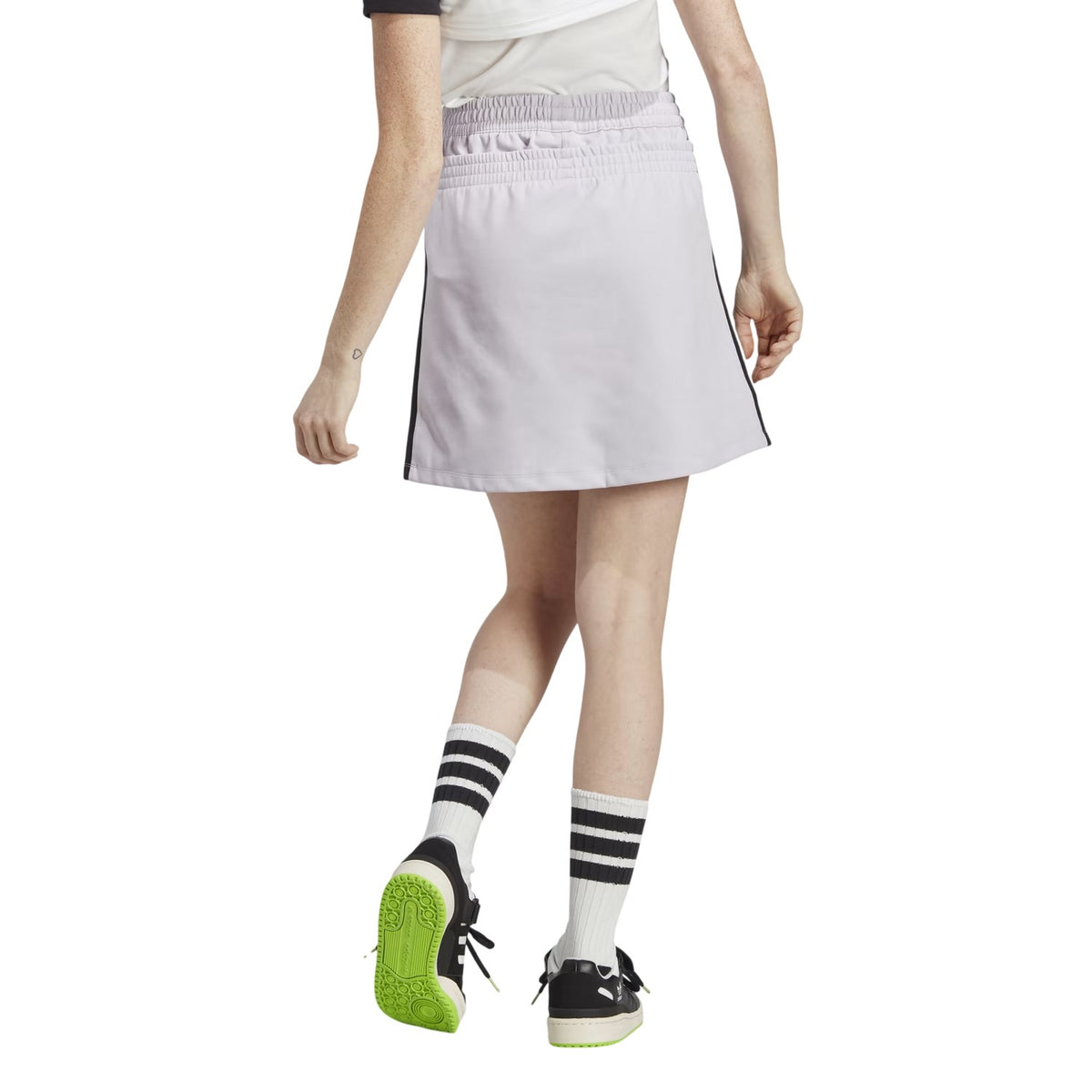 Silver - Back - Adidas Womens-Ladies Always Original Double Waist Detail Mini Skirt