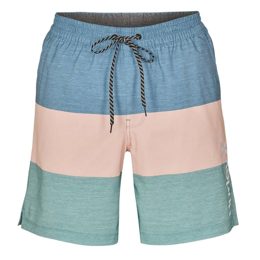 Blue-Peach-Green - Front - Hurley Mens SMU Colour Block Swim Shorts