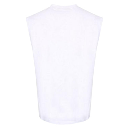 White - Back - Everlast Mens Graphic Print Crew Neck Tank Top