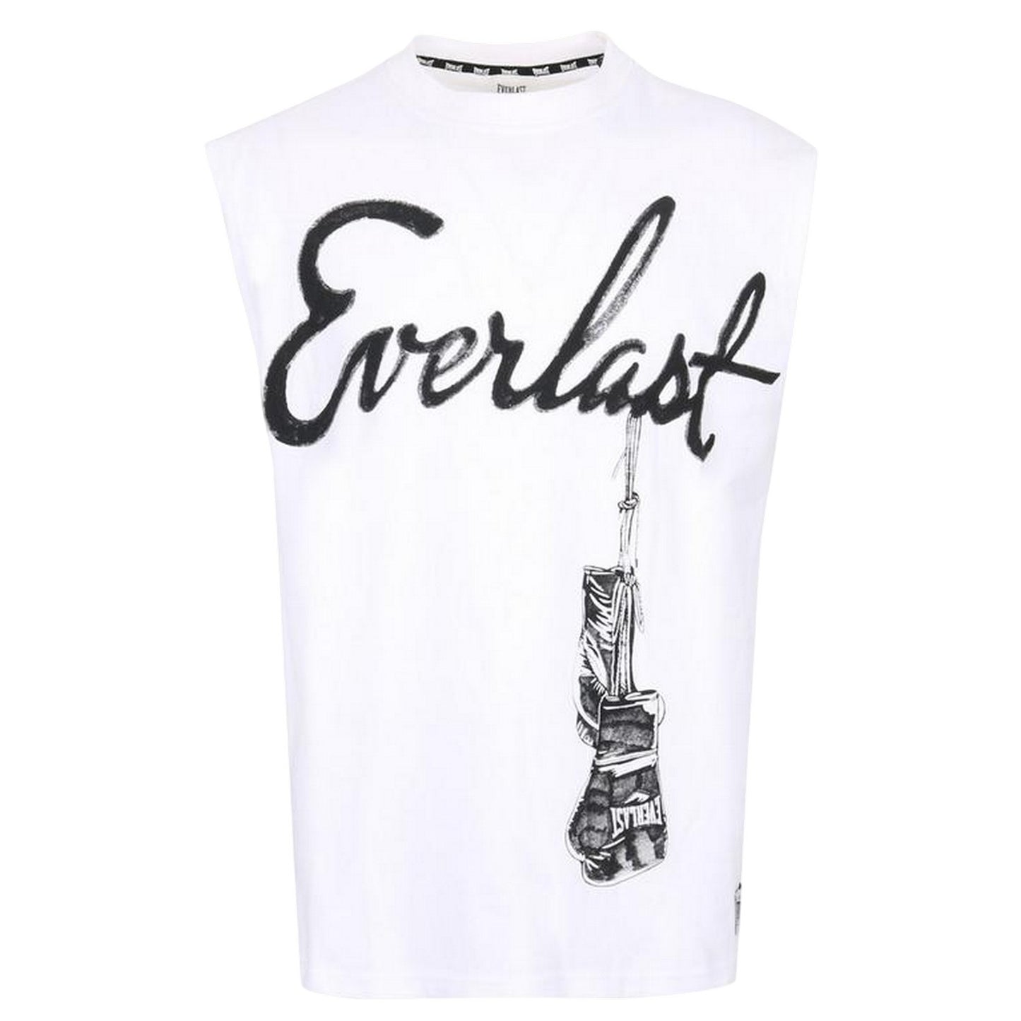 White - Front - Everlast Mens Graphic Print Crew Neck Tank Top