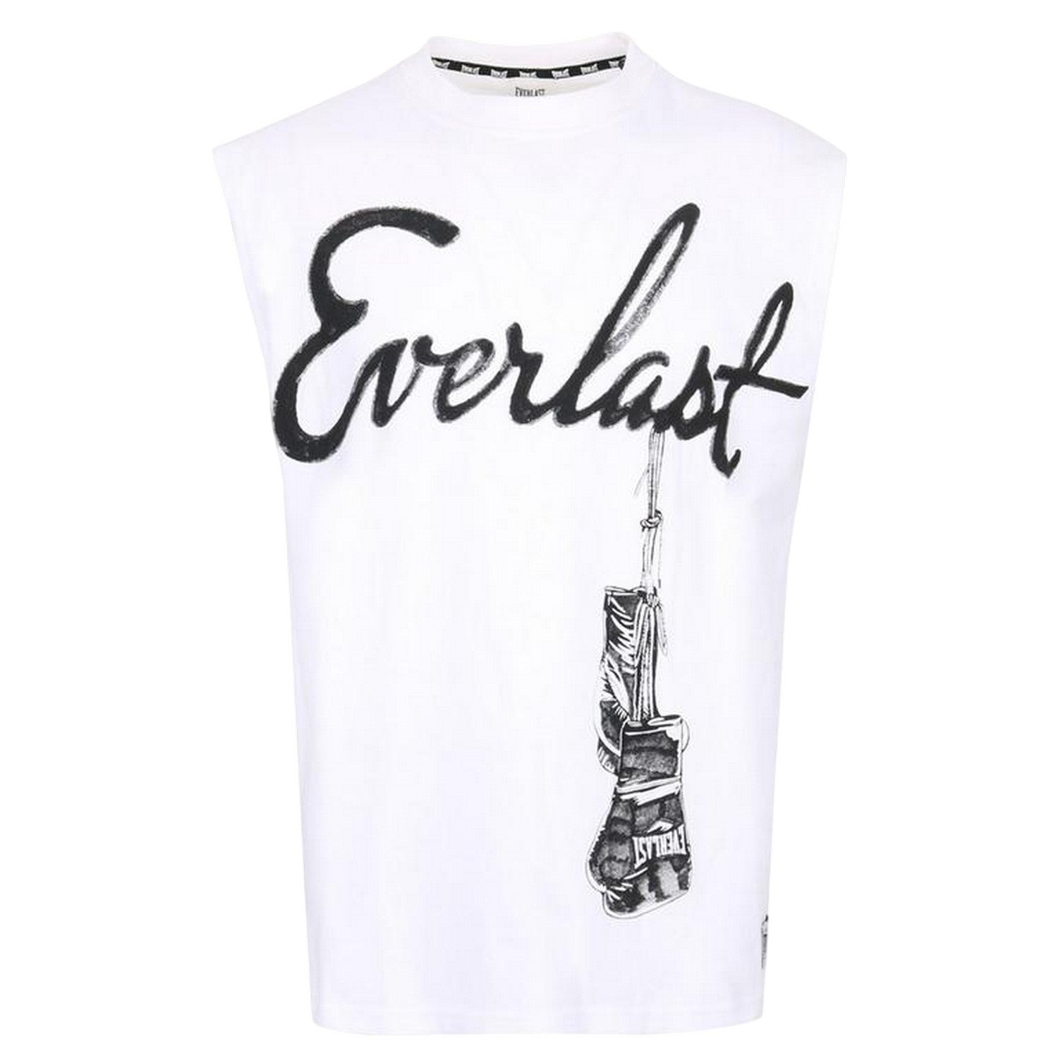 White - Front - Everlast Mens Graphic Print Crew Neck Tank Top