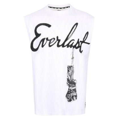 White - Front - Everlast Mens Graphic Print Crew Neck Tank Top