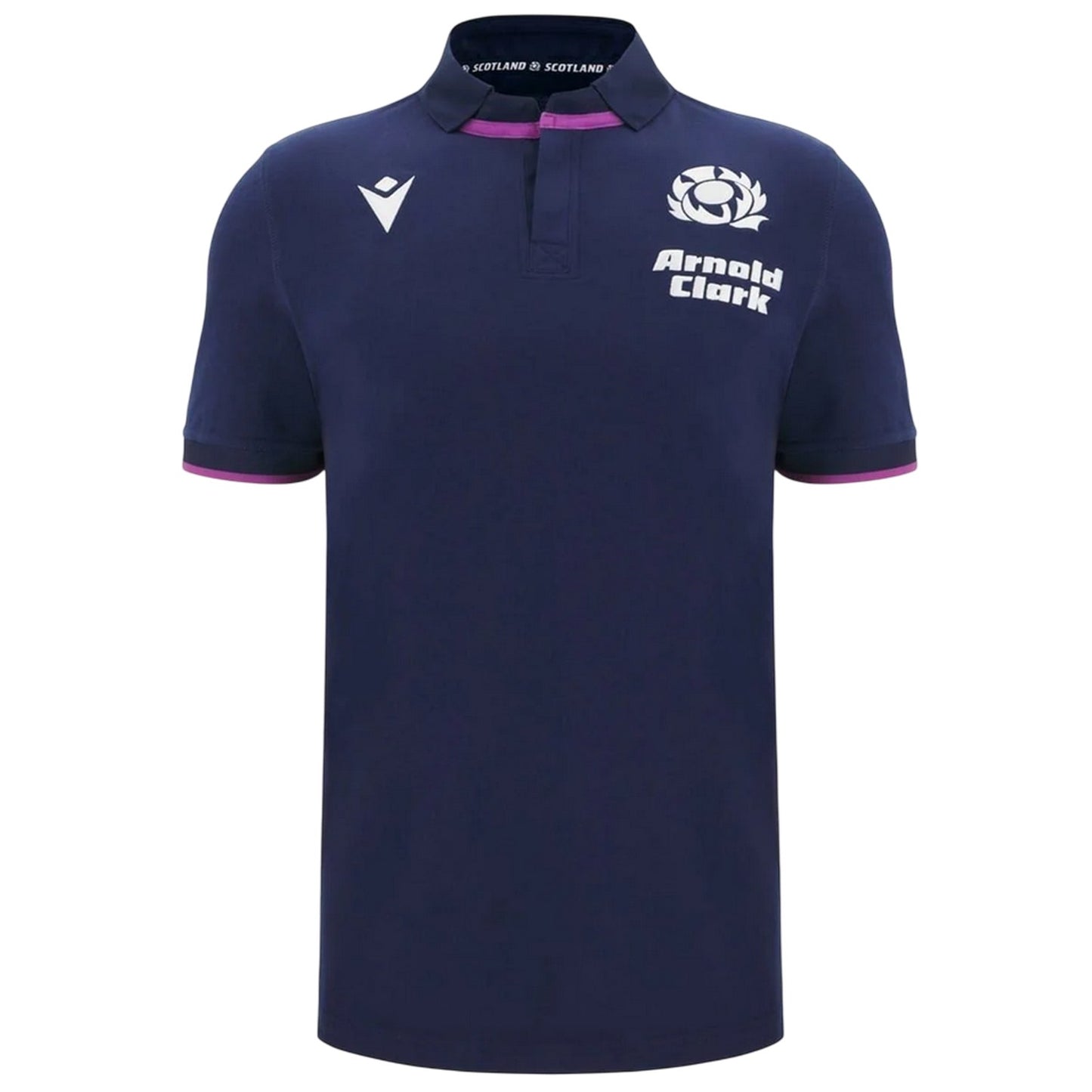 Navy - Front - Scotland RU Childrens-Kids 2025-2026 Crest Polo Shirt