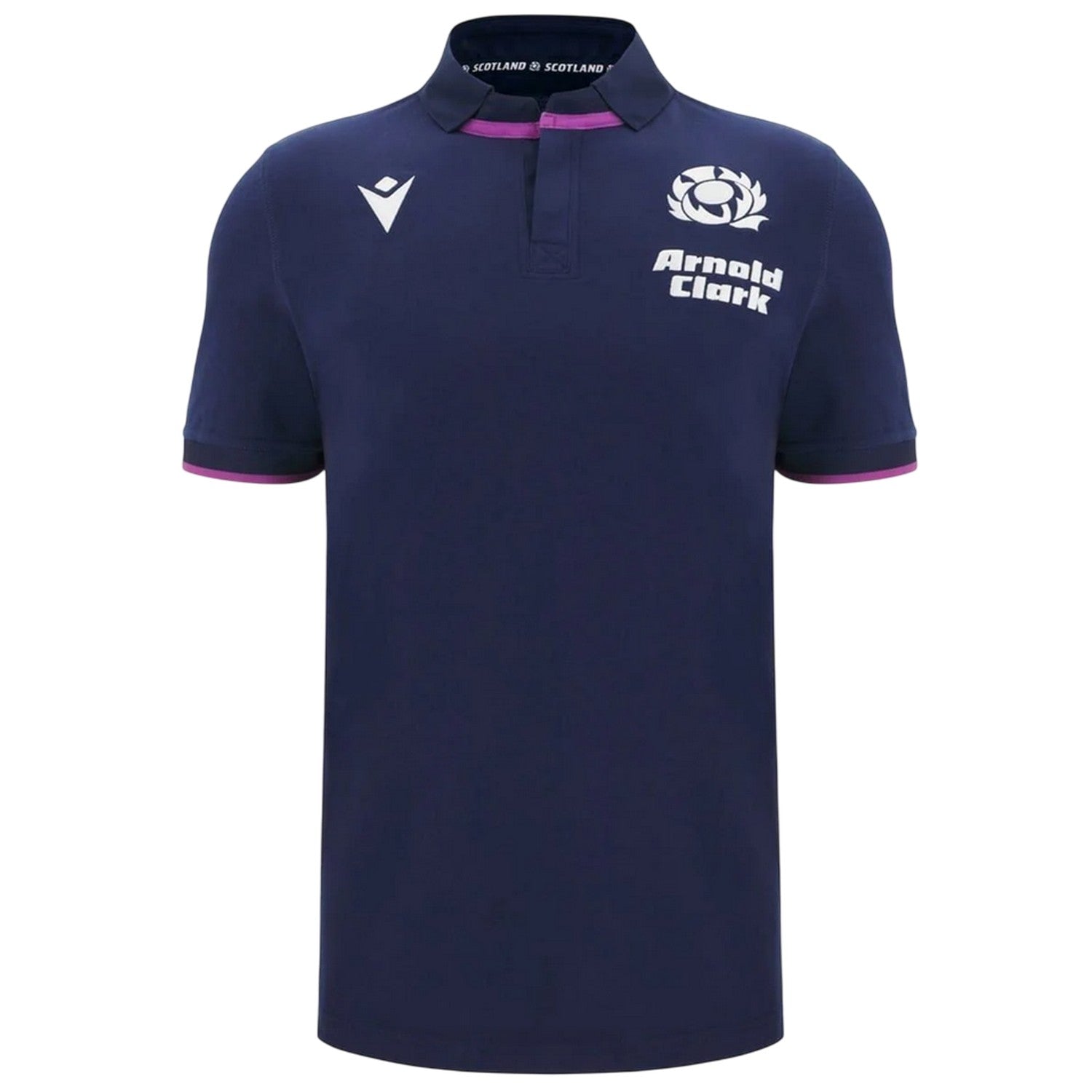Navy - Front - Scotland RU Childrens-Kids 2025-2026 Crest Polo Shirt