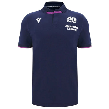Navy - Front - Scotland RU Childrens-Kids 2025-2026 Crest Polo Shirt