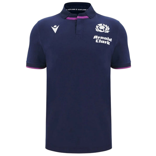 Navy - Front - Scotland RU Childrens-Kids 2025-2026 Crest Polo Shirt