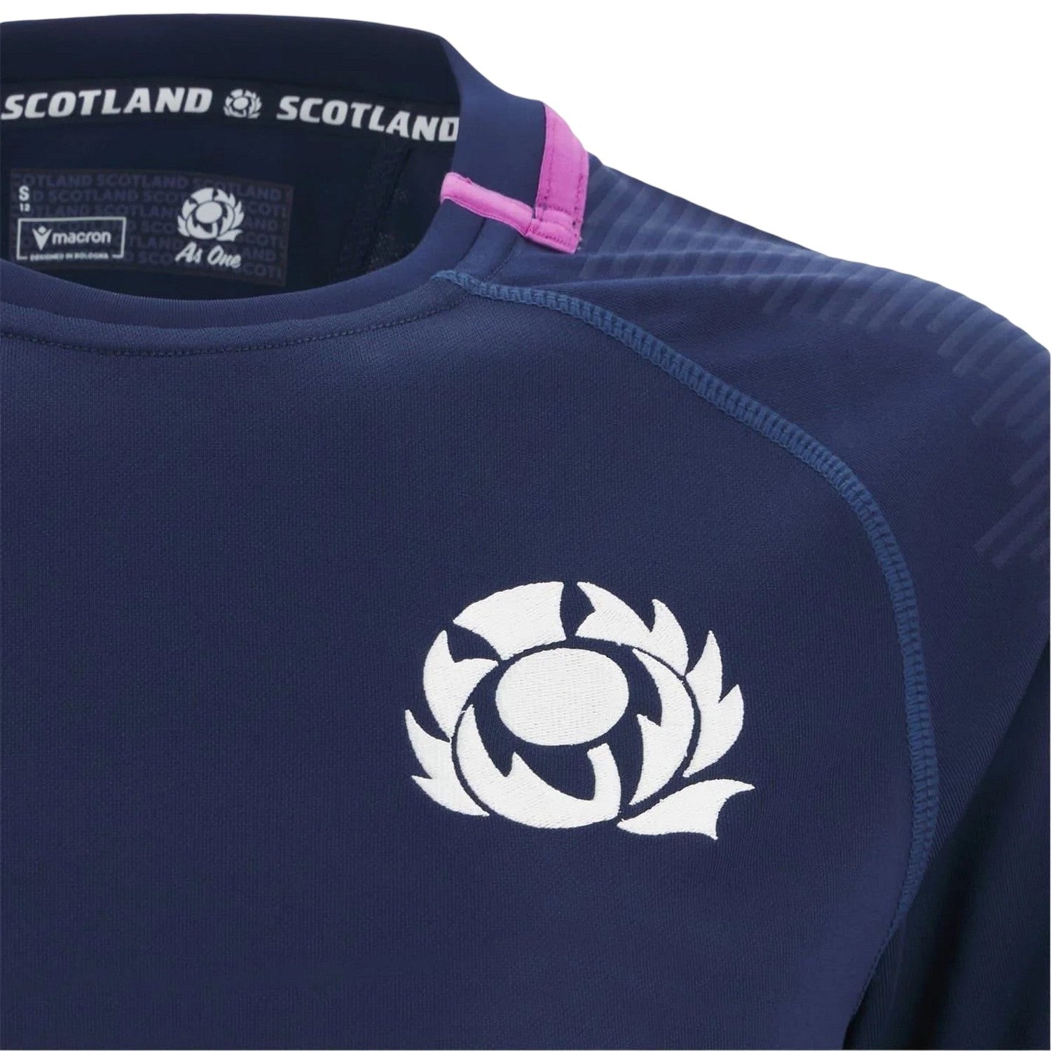 Navy - Side - Scotland RU Womens-Ladies 2025-2026 Crest Rugby Shirt