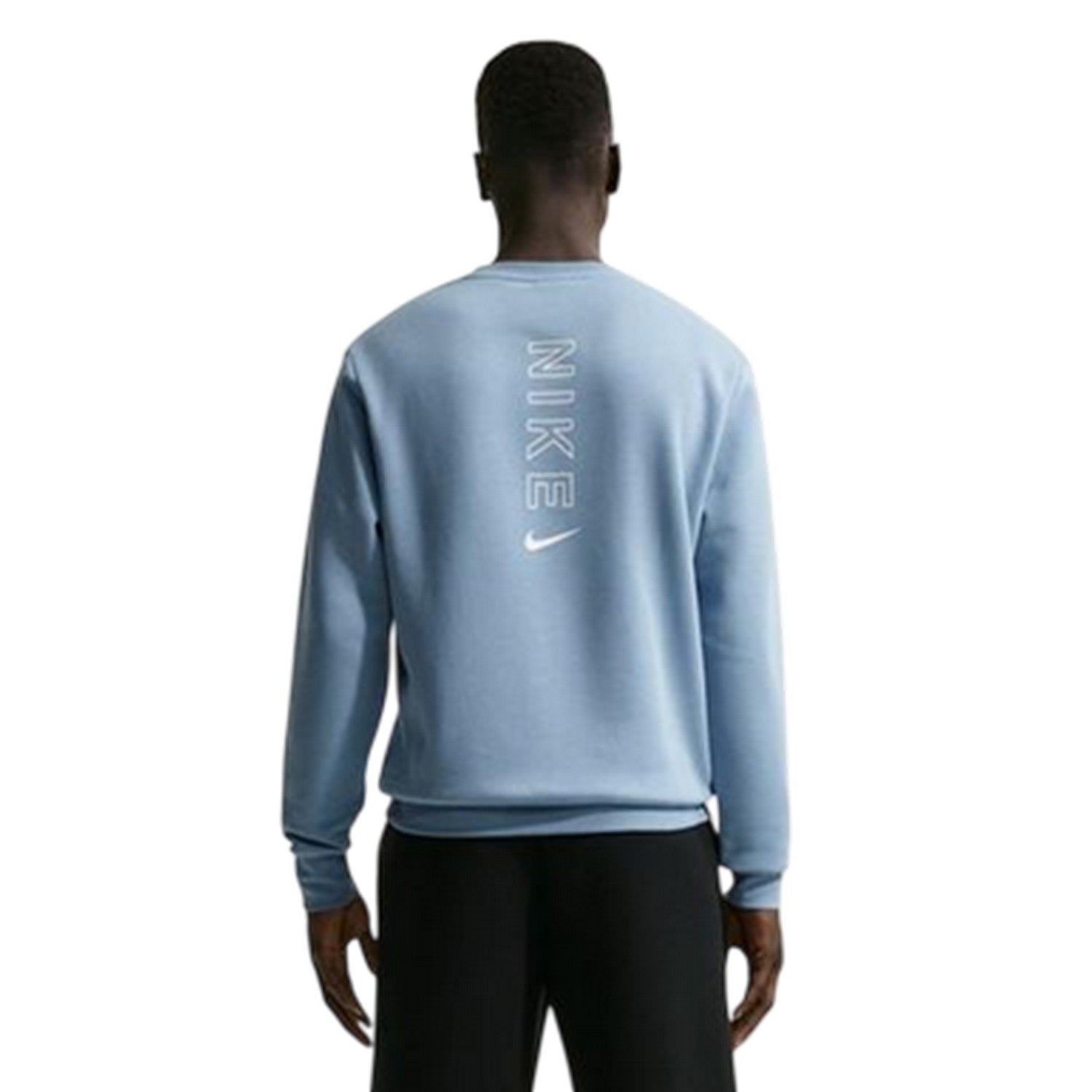 Blue - Back - Nike Mens City Side Logo Crew Neck Sweatshirt