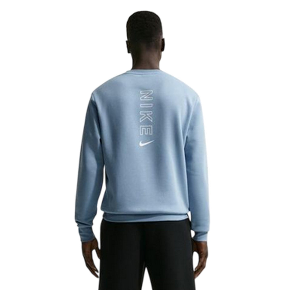 Blue - Back - Nike Mens City Side Logo Crew Neck Sweatshirt
