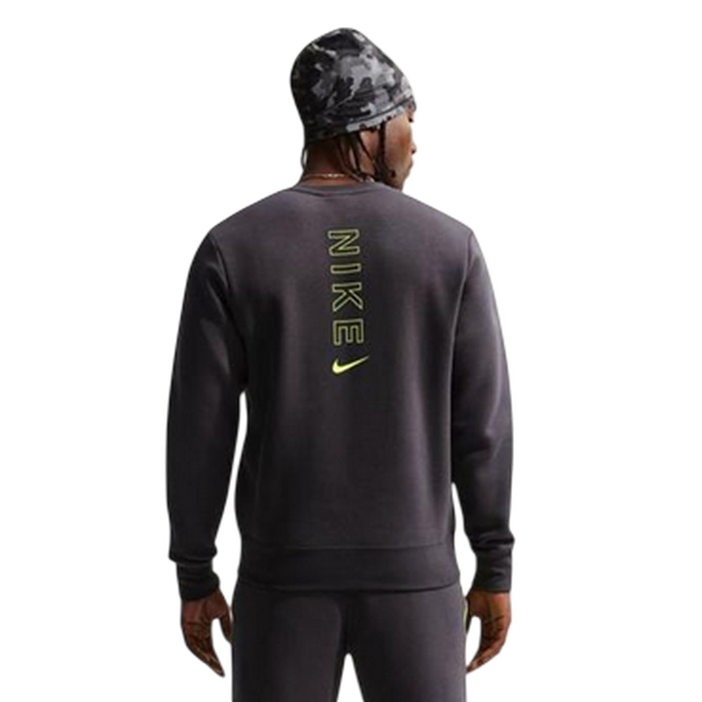 Grey - Back - Nike Mens City Side Logo Crew Neck Sweatshirt