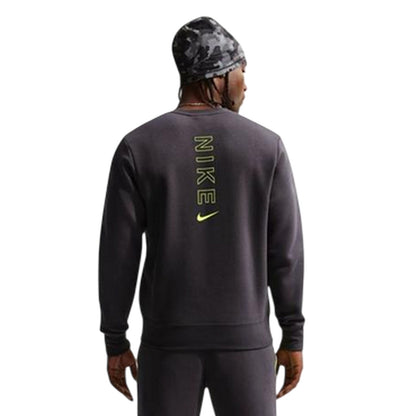 Grey - Back - Nike Mens City Side Logo Crew Neck Sweatshirt