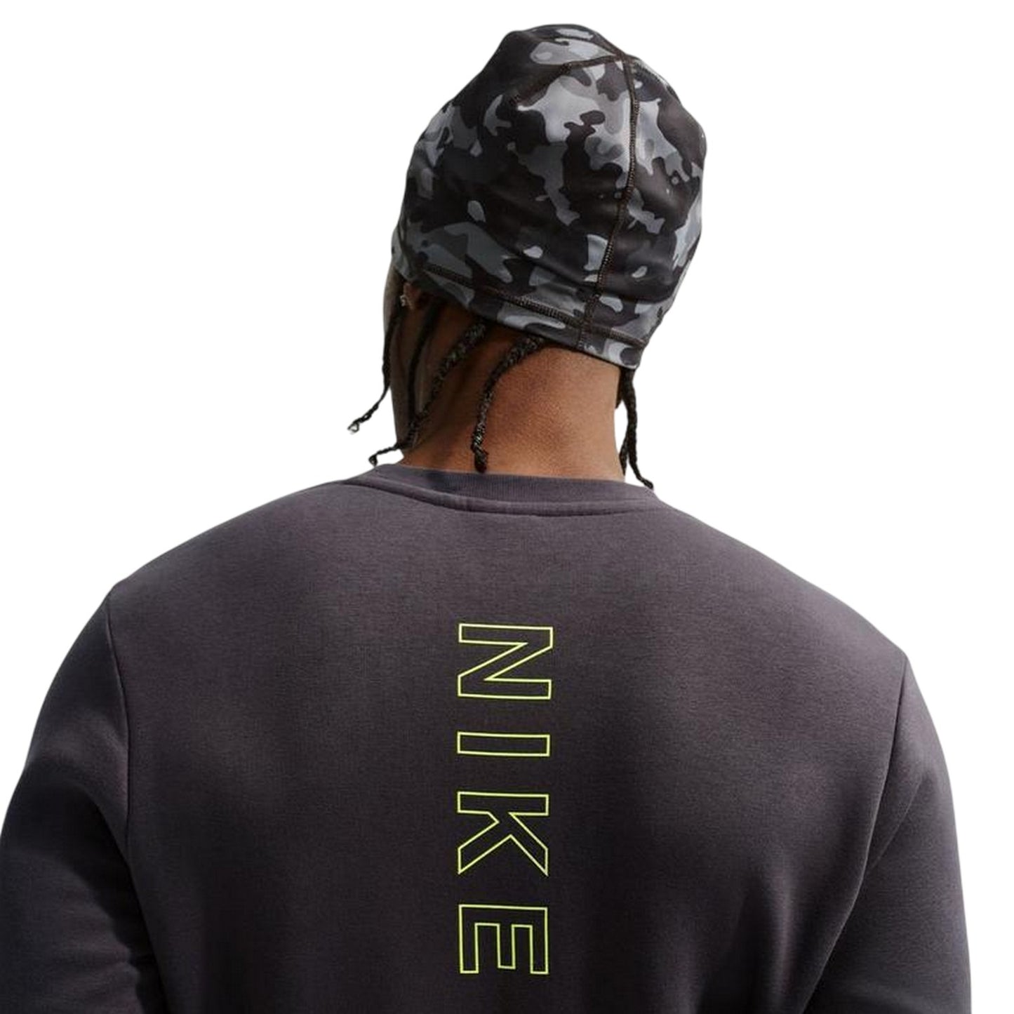 Grey - Side - Nike Mens City Side Logo Crew Neck Sweatshirt