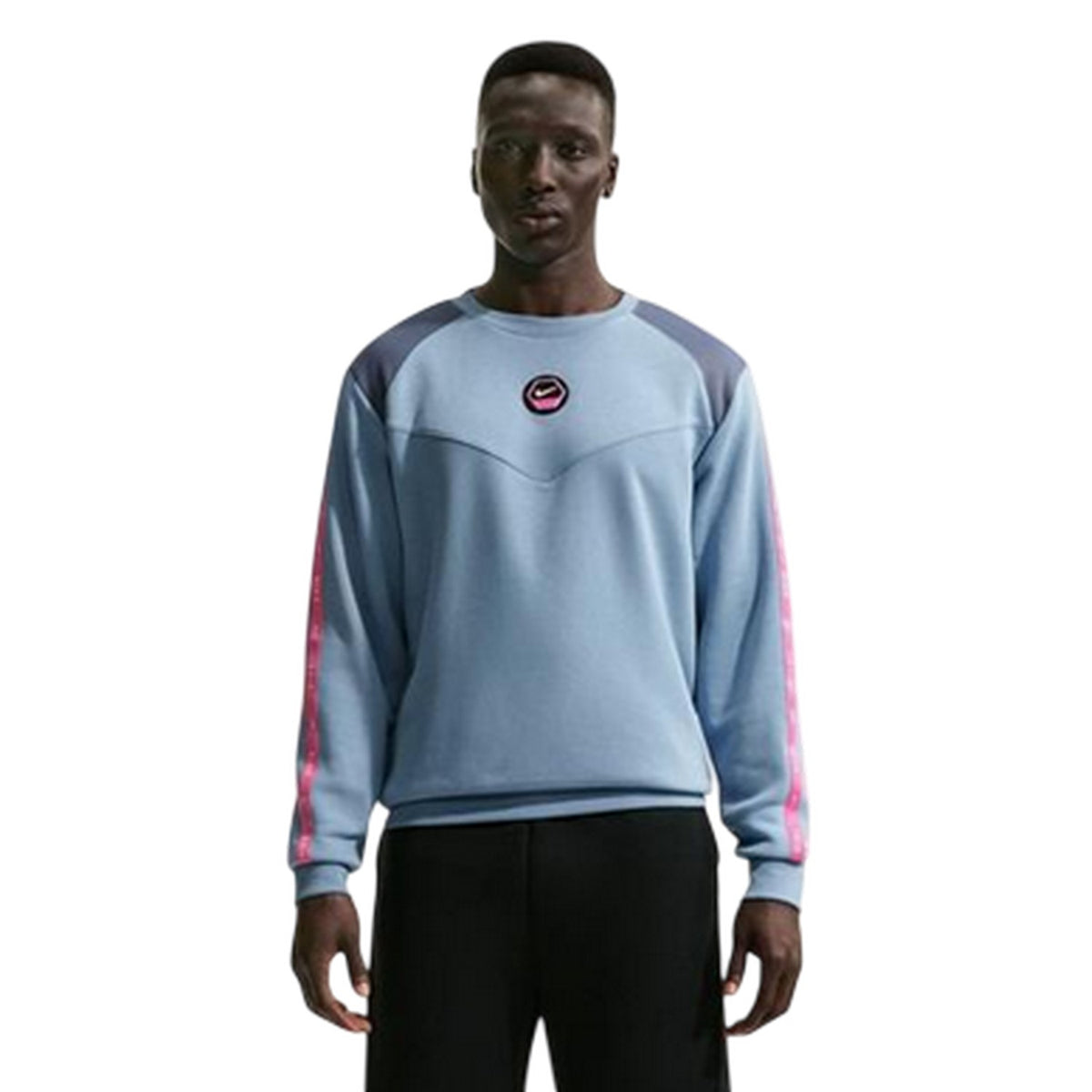 Blue - Front - Nike Mens City Side Logo Crew Neck Sweatshirt