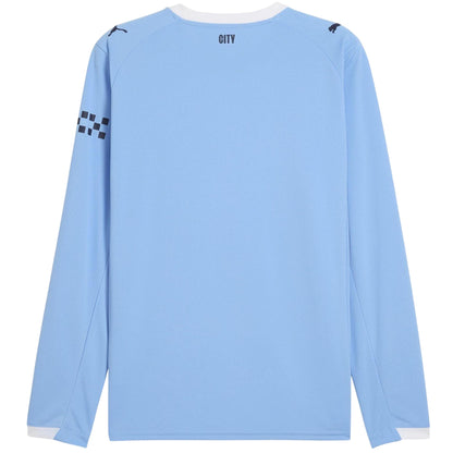Blue - Back - Puma Mens 25-26 Manchester City FC Long-Sleeved Home Jersey