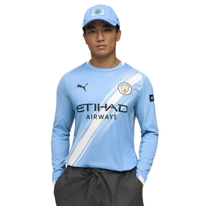 Blue - Lifestyle - Puma Mens 25-26 Manchester City FC Long-Sleeved Home Jersey