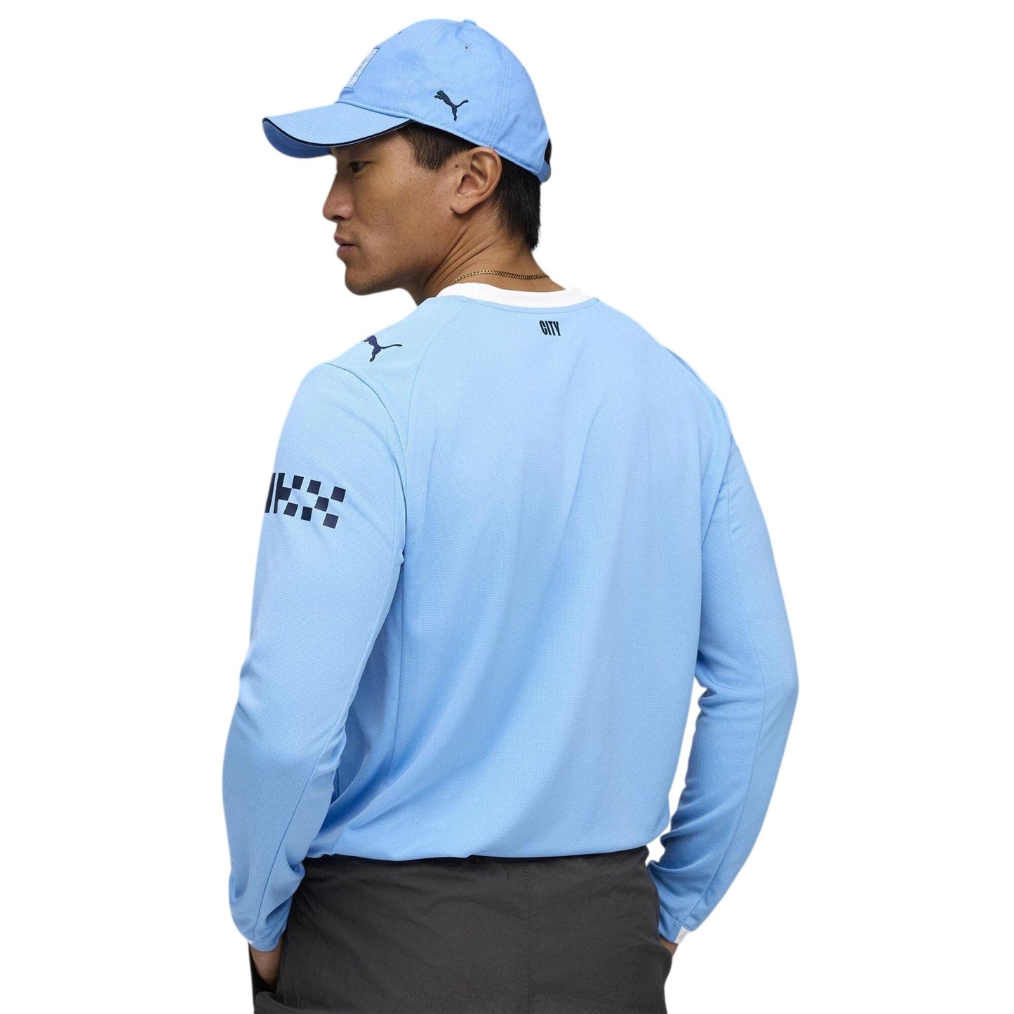 Blue - Pack Shot - Puma Mens 25-26 Manchester City FC Long-Sleeved Home Jersey