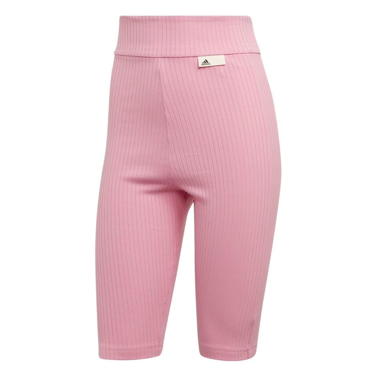 Pink - Front - Adidas Womens-Ladies Studio Lounge Ribbed Shorts