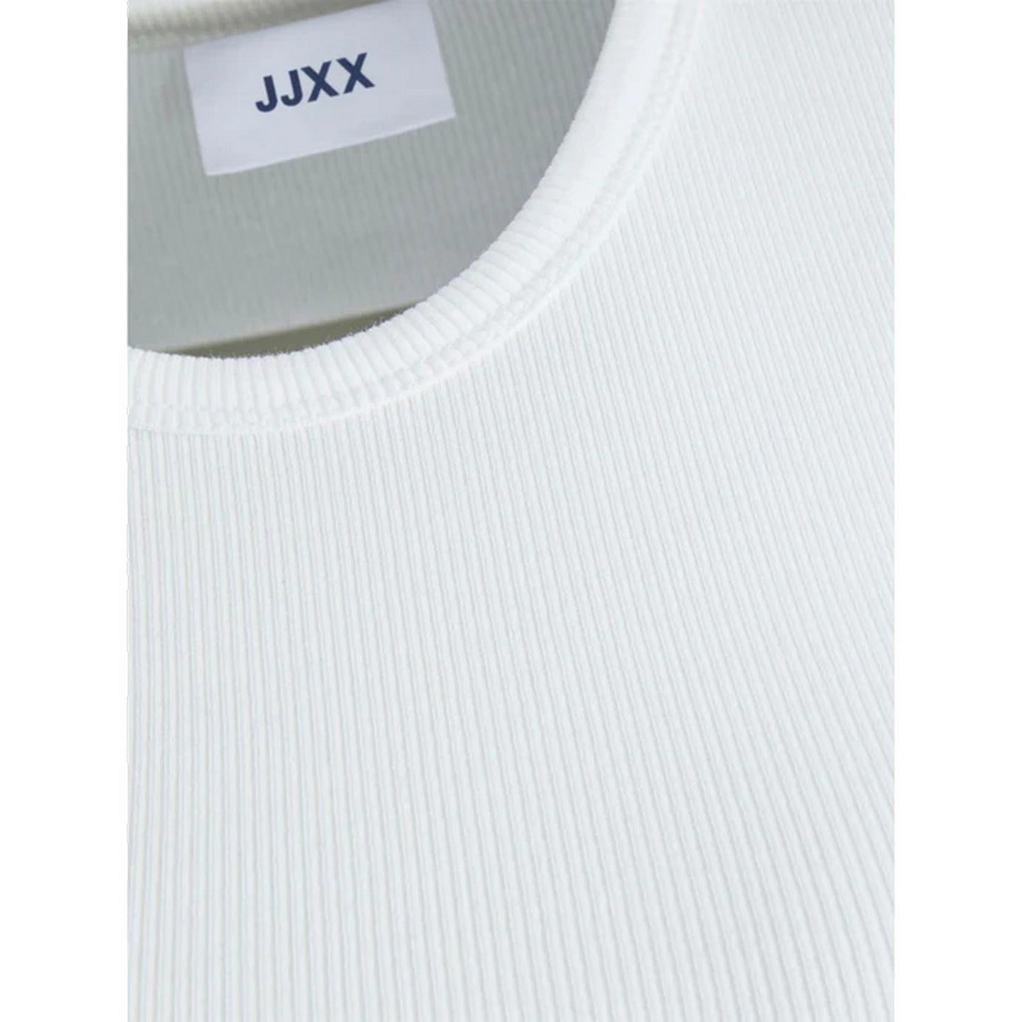 Bright White - Side - JJXX Womens-Ladies Freya Ribbed Long-Sleeved T-Shirt