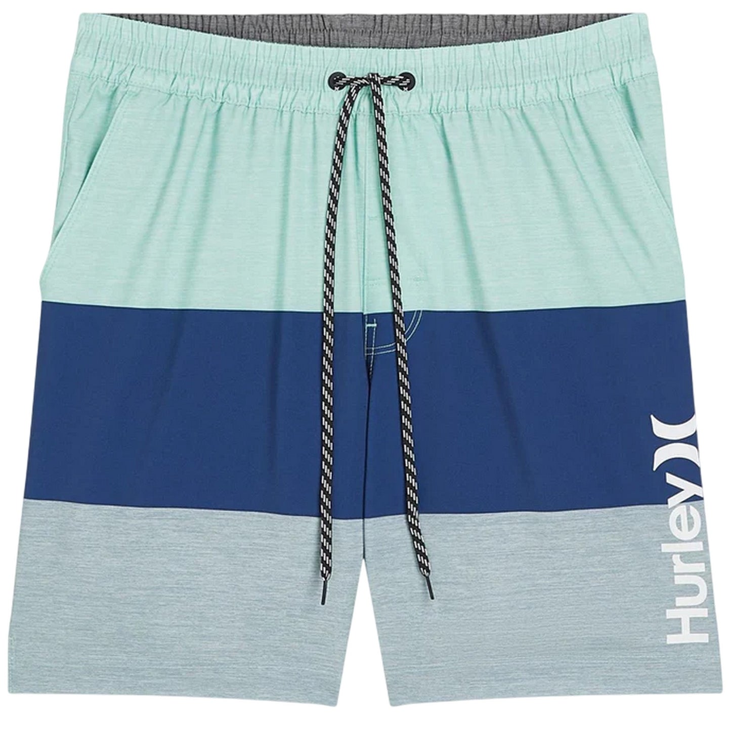 Blue-Aqua - Front - Hurley Mens Volley Colour Block Swim Shorts