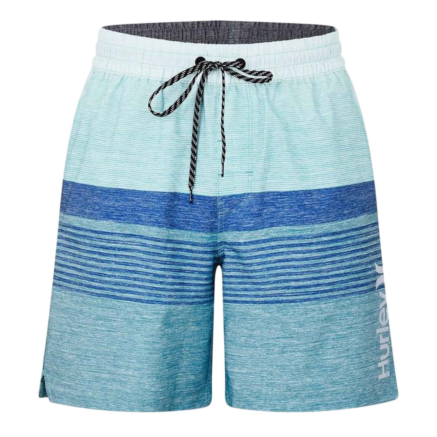 Sky-Pewter - Front - Hurley Mens Volley Ombre Stripe Swim Shorts