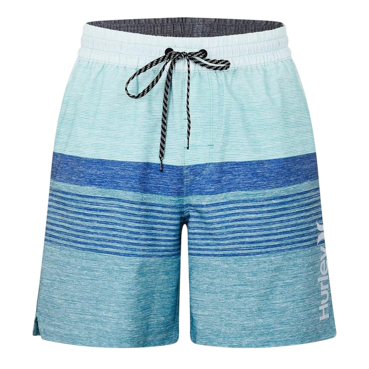 Sky-Pewter - Front - Hurley Mens Volley Ombre Stripe Swim Shorts