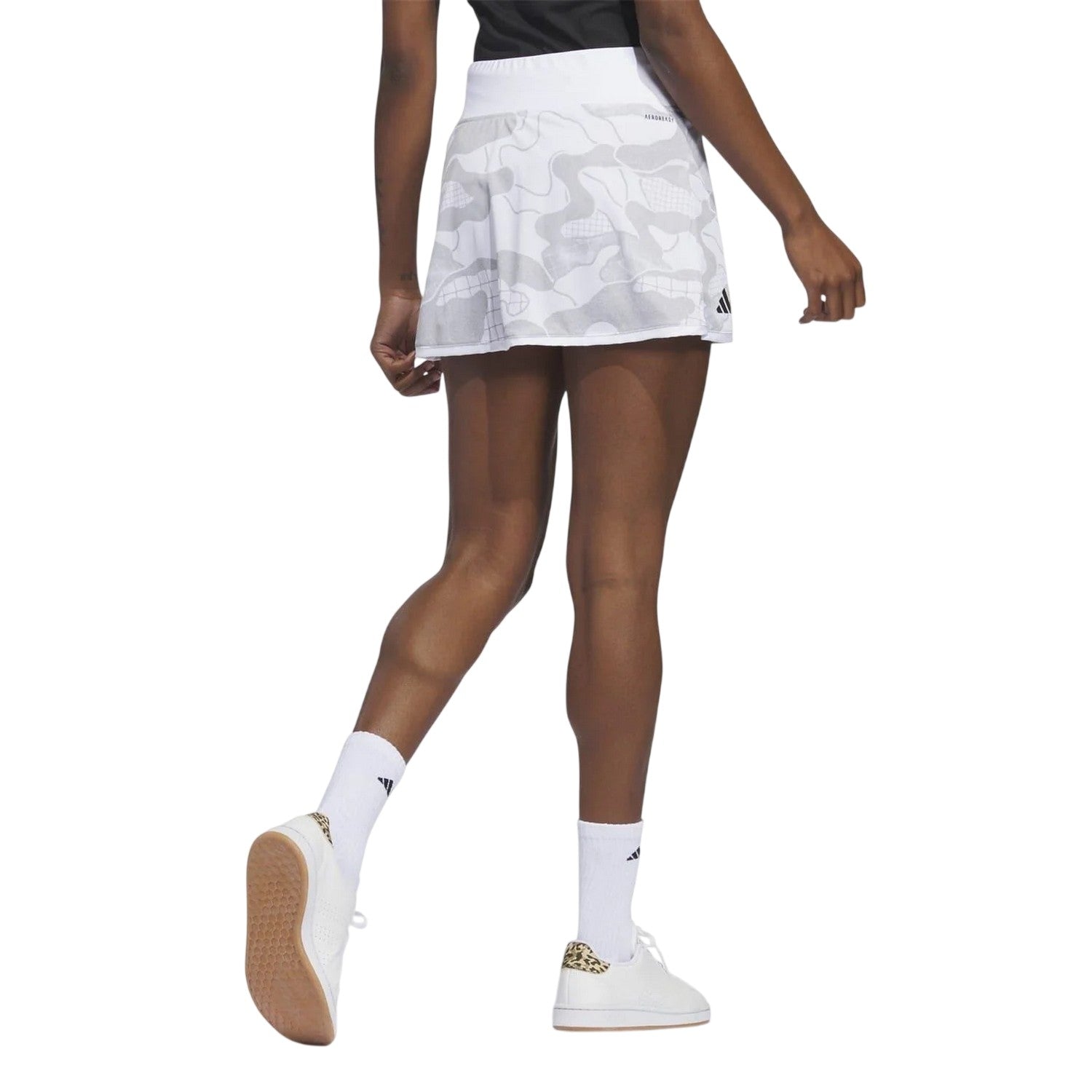 White - Back - Adidas Womens-Ladies Camo Regular Skort