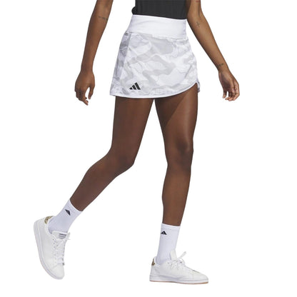 White - Close up - Adidas Womens-Ladies Camo Regular Skort