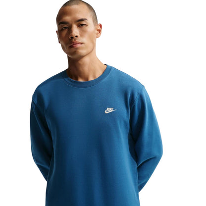 Court Blue - Side - Nike Mens Club Logo Crew Neck Sweatshirt