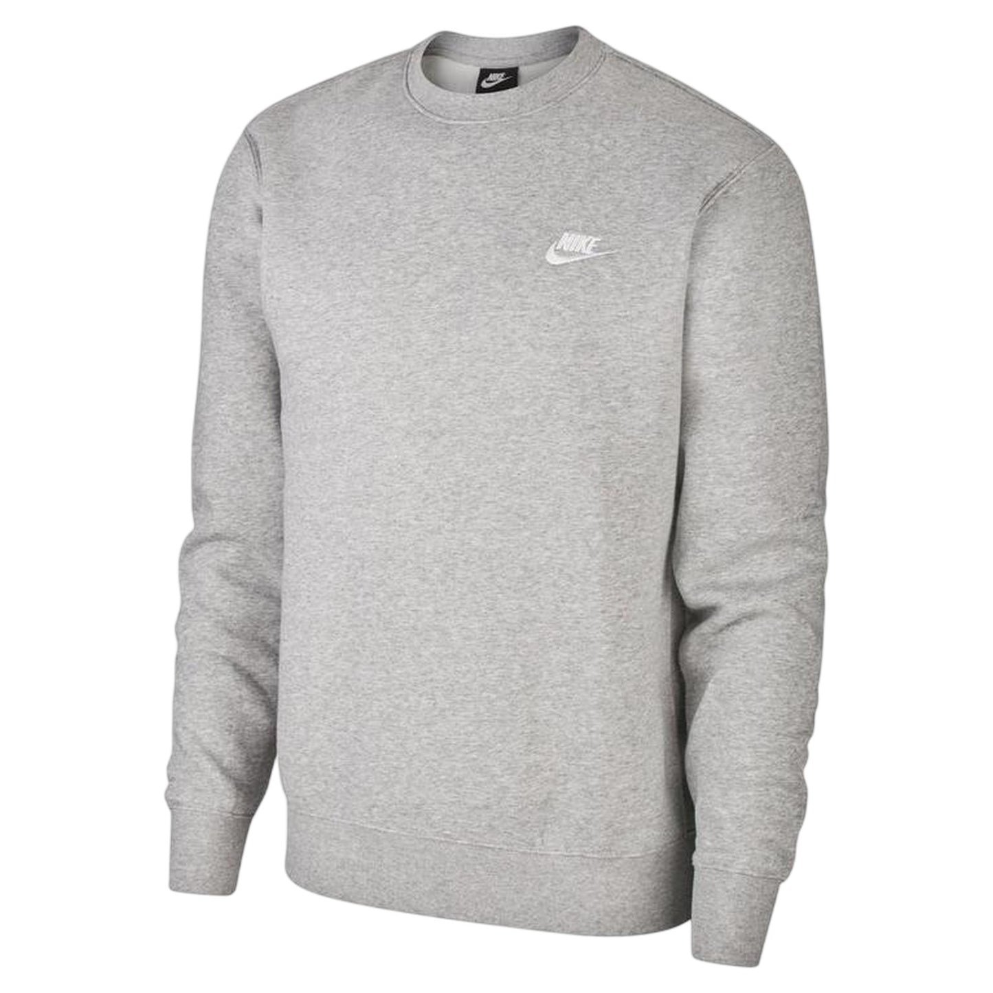 Grey - Front - Nike Mens Club Logo Crew Neck Sweatshirt