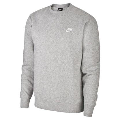 Grey - Front - Nike Mens Club Logo Crew Neck Sweatshirt
