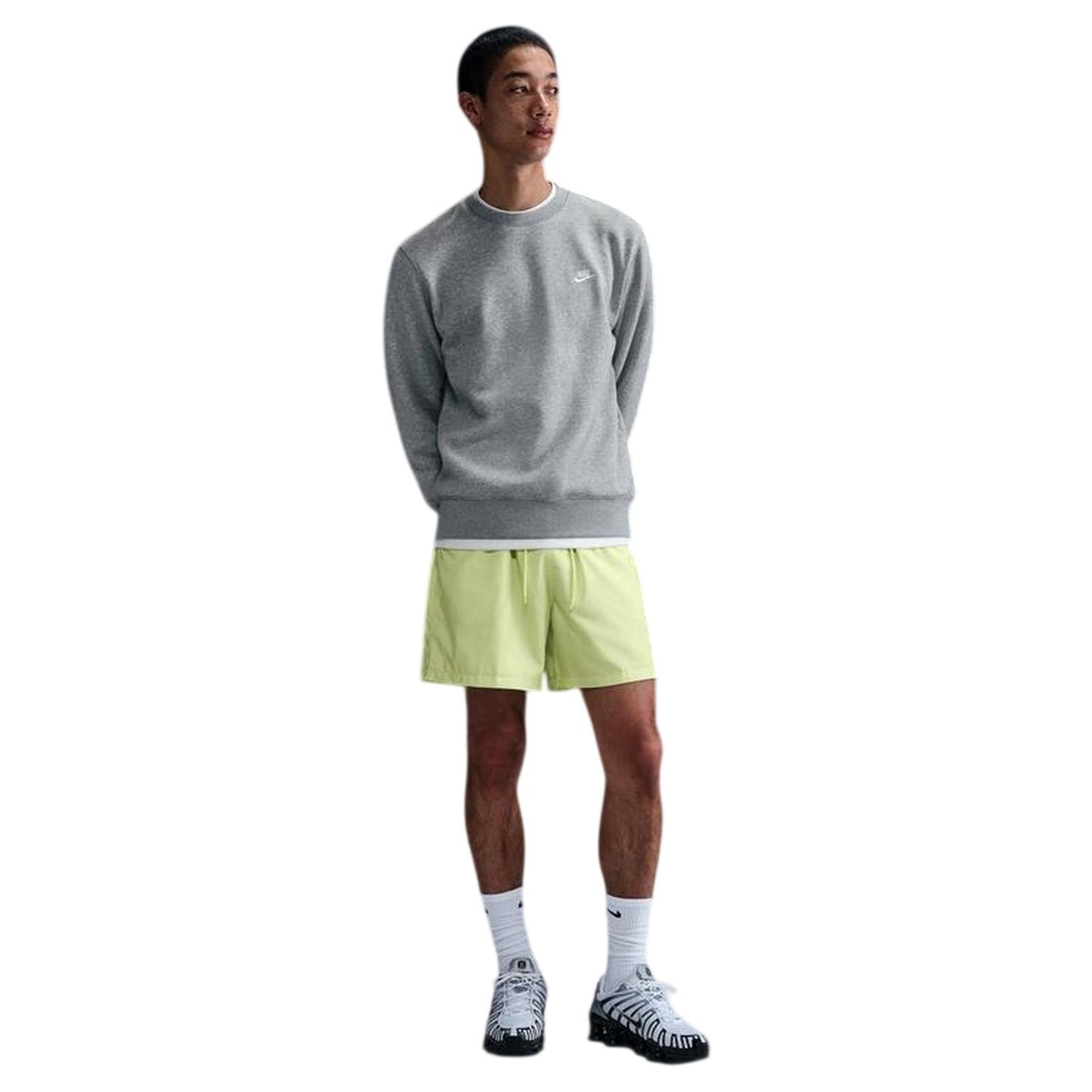 Grey - Lifestyle - Nike Mens Club Logo Crew Neck Sweatshirt