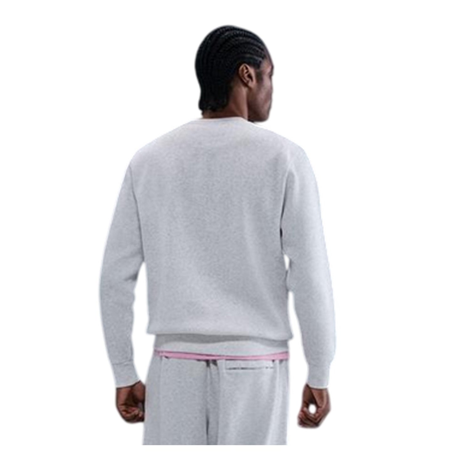 Birch Heather - Back - Nike Mens Club Logo Crew Neck Sweatshirt