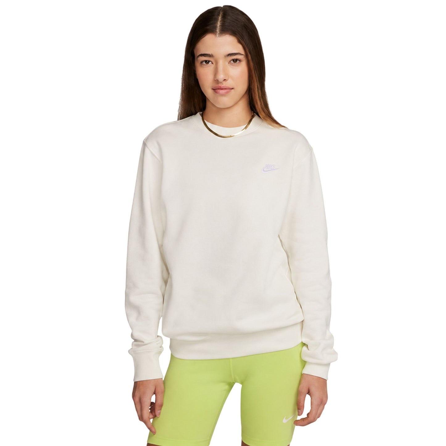 Sail-White - Front - Nike Mens Club Logo Crew Neck Sweatshirt