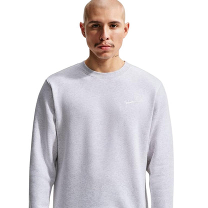 Birch Heather - Side - Nike Mens Club Logo Crew Neck Sweatshirt