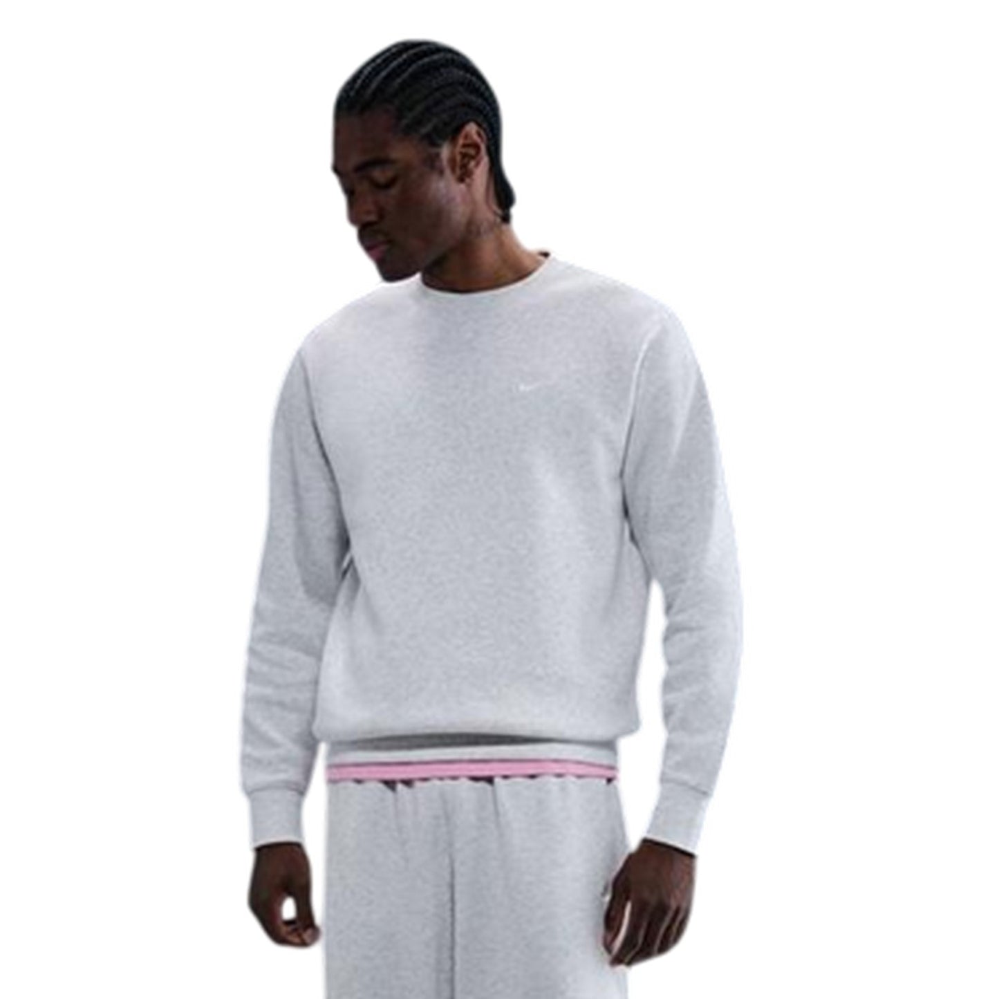 Birch Heather - Front - Nike Mens Club Logo Crew Neck Sweatshirt