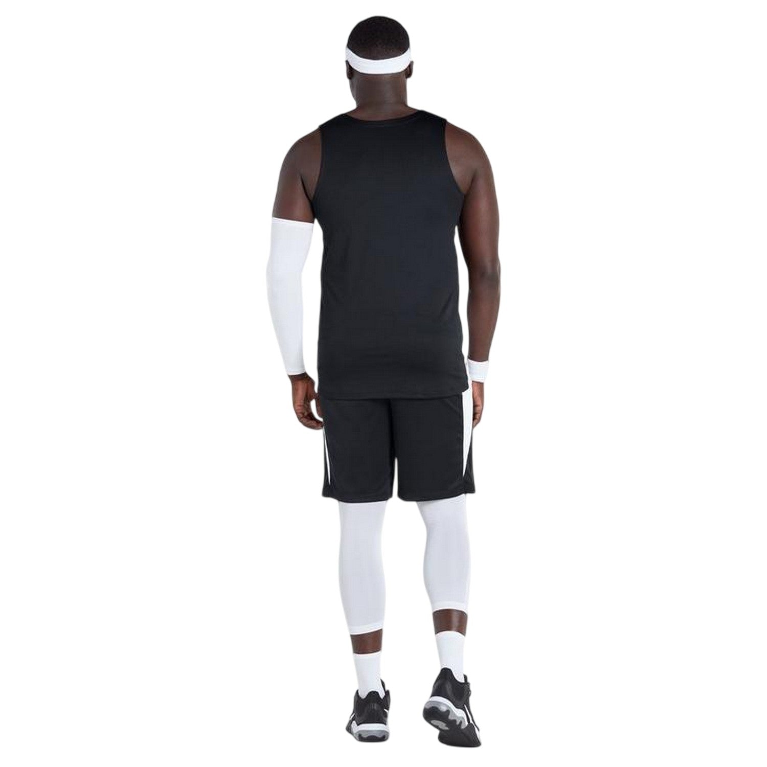 Black-White - Back - Nike Mens Team V Neck Basketball Jersey